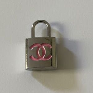 Pink and Silver Padlock Charm Zipper Pull